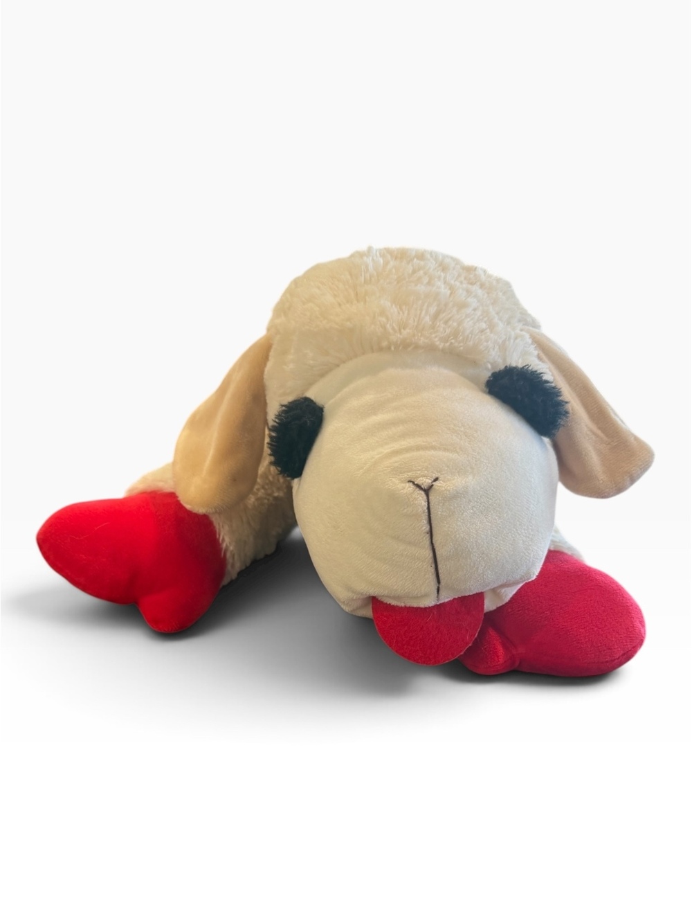 Lamb Chop Plush Toy by DreamWorks Animation, 2023 Edition, Soft White with Red P